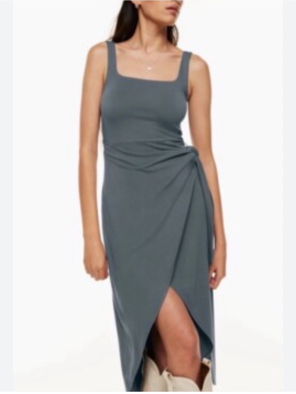 Aritzia Wilfred Saturn Wrap Dress in Gray